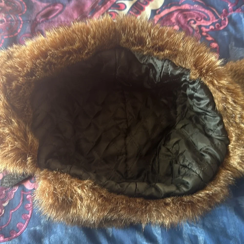 San Francisco 49ers Faux Fur Trapper Hat - Brown Plaid